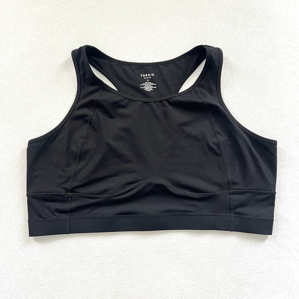 Torrid Active Women Black Low-Impact Wireless Longline Racerback Sports Bra 5 5X
